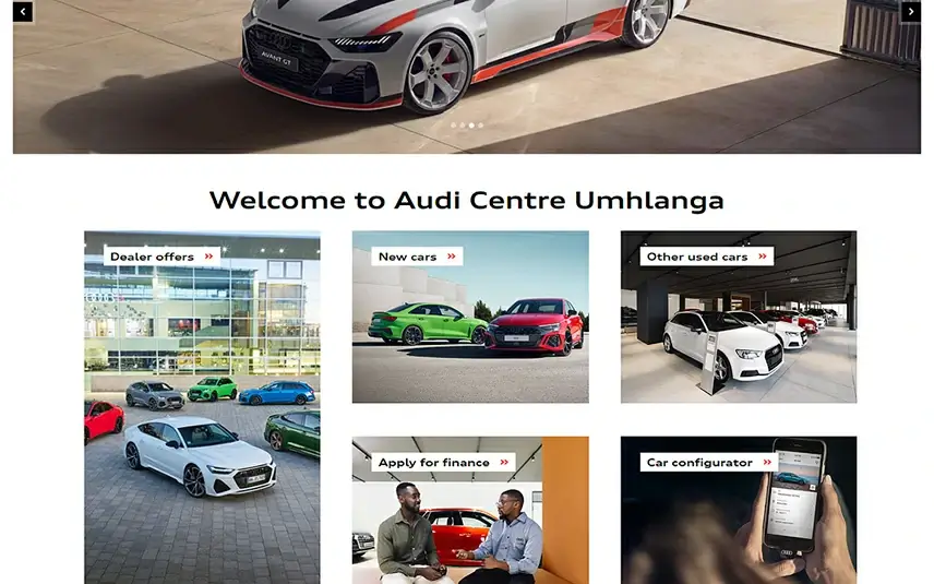 Audi website design by Church Web Studio