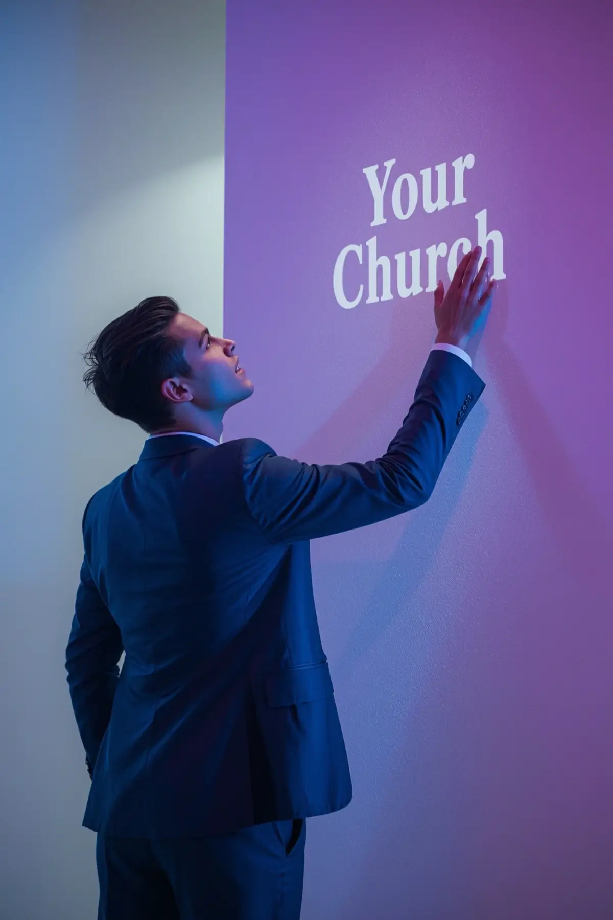 Pastor showcasing a church logo design