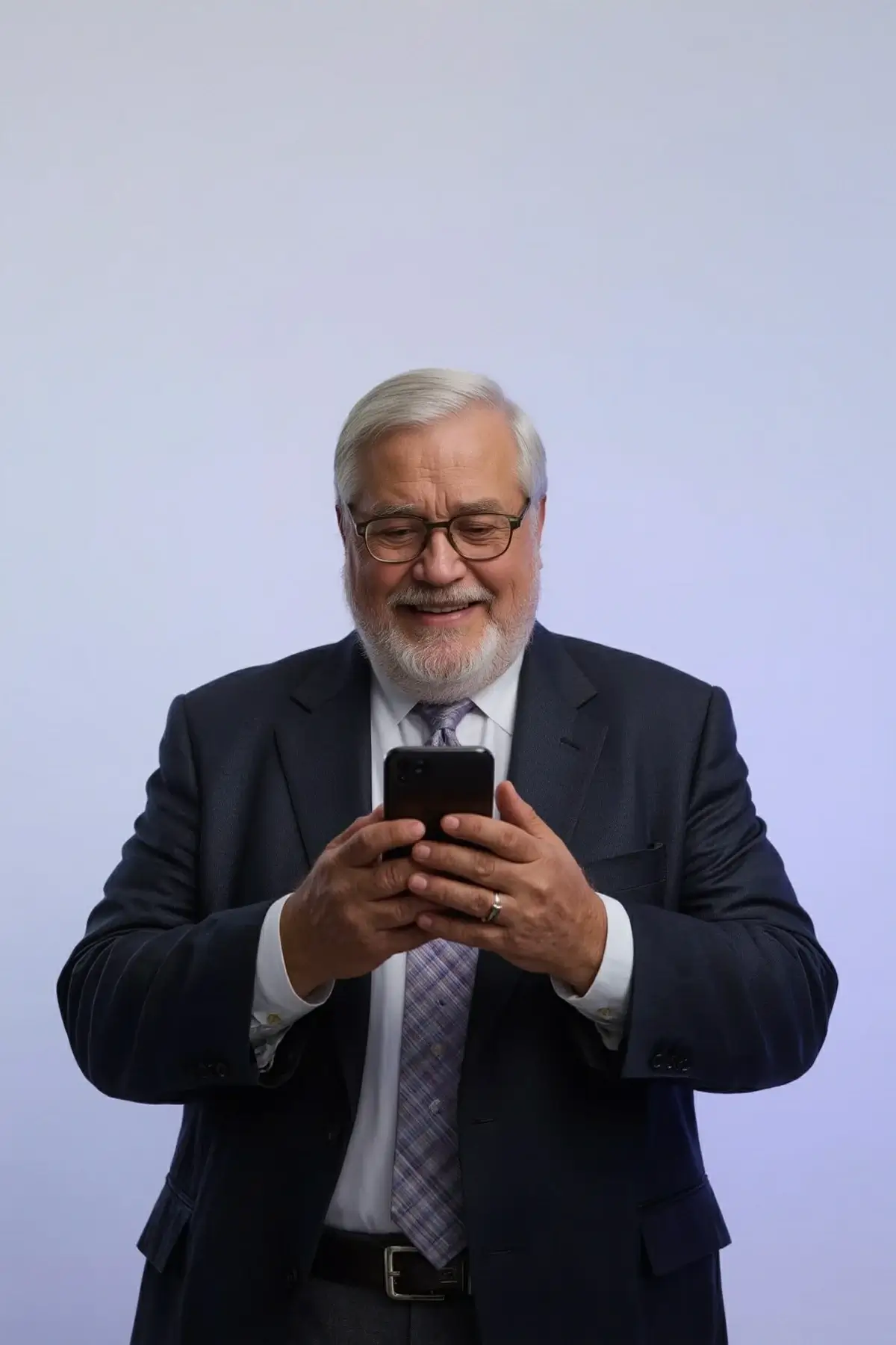 Pastor using a mobile device to access a church website