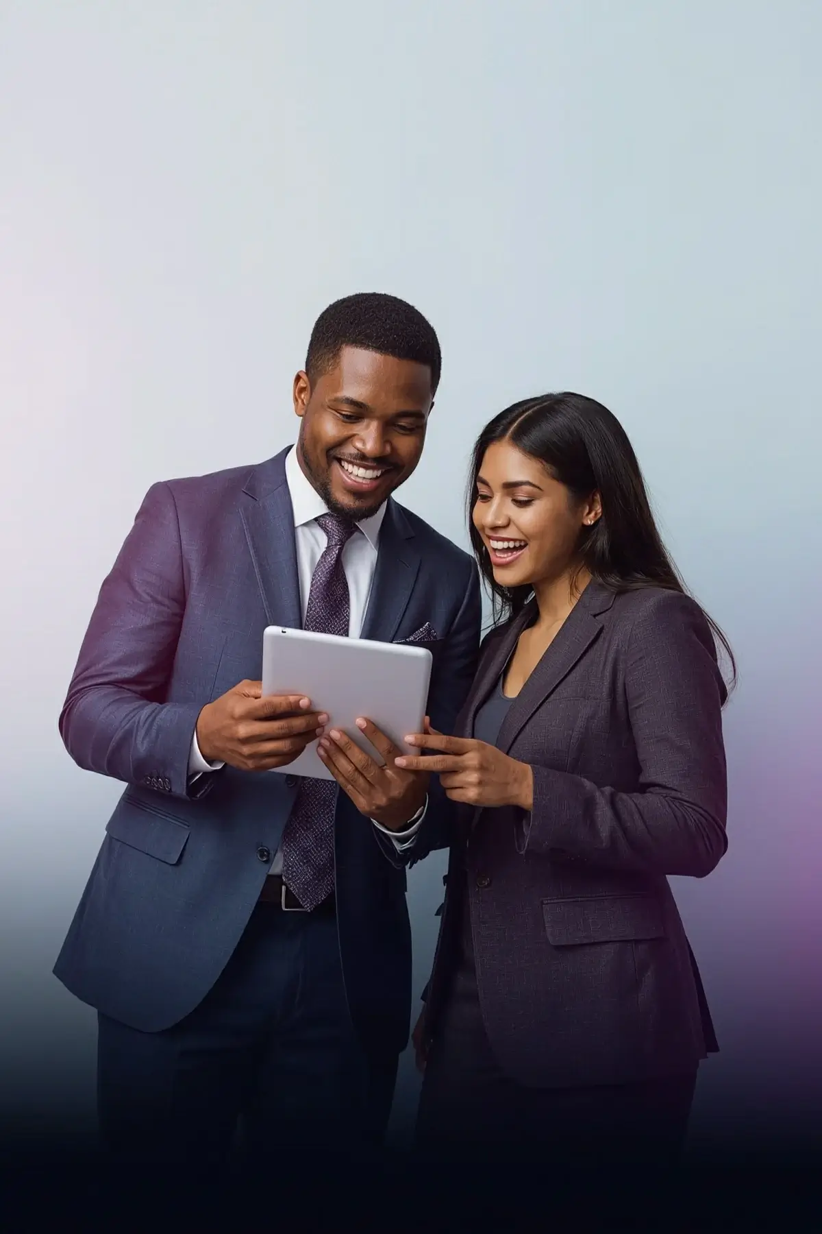 Pastor using a tablet to manage digital marketing