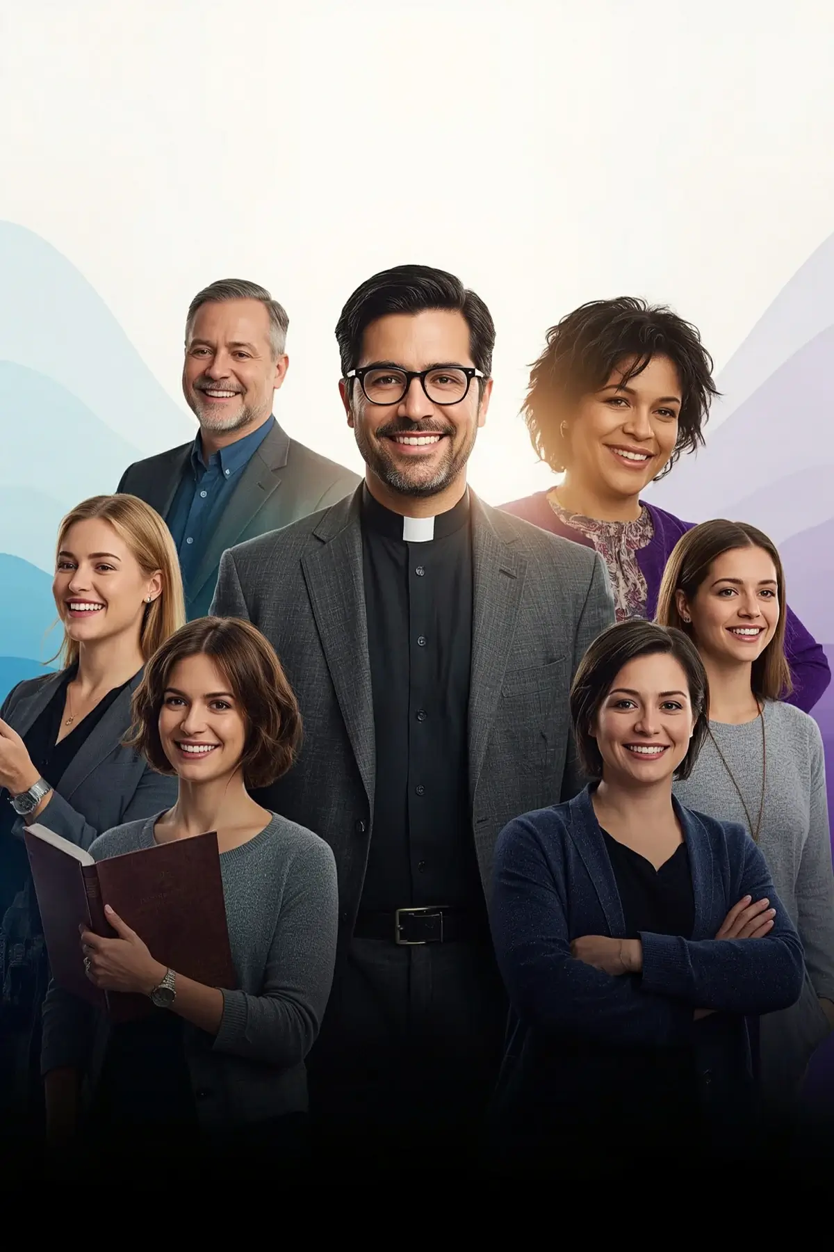 Group of Christian professionals collaborating on digital solutions